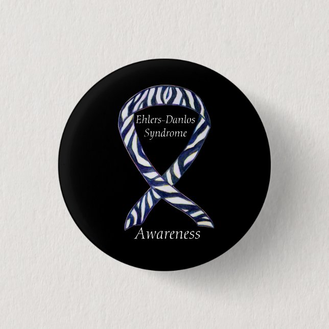 Badge Rond 2,50 Cm Ehlers-Danlos Sensibilisation au syndrome Ruban Ze (Devant)