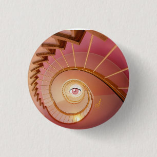 Badge Rond 2,50 Cm Elégant escalier petit oeil
