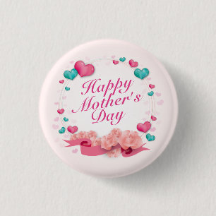 Badge Rond 2,50 Cm Elégant Joyeux Bouton de la fête des mères bonbons