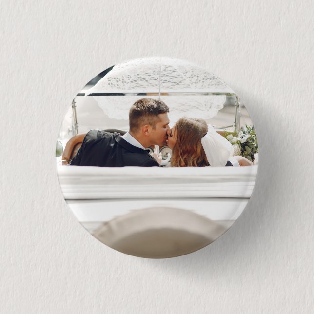 Badge Rond 2,50 Cm Élégant mariage moderne Favoriser la photo (Devant)