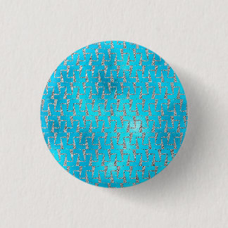 BADGE ROND 2,50 CM ÉLÉGANT SIMPLE ARGENT TURQUIOSE