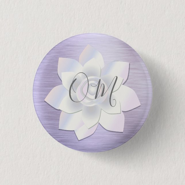 Badge Rond 2,50 Cm Élégante Lavande Lotus OM (Devant)