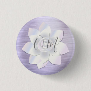 Badge Rond 2,50 Cm Élégante Lavande Lotus OM