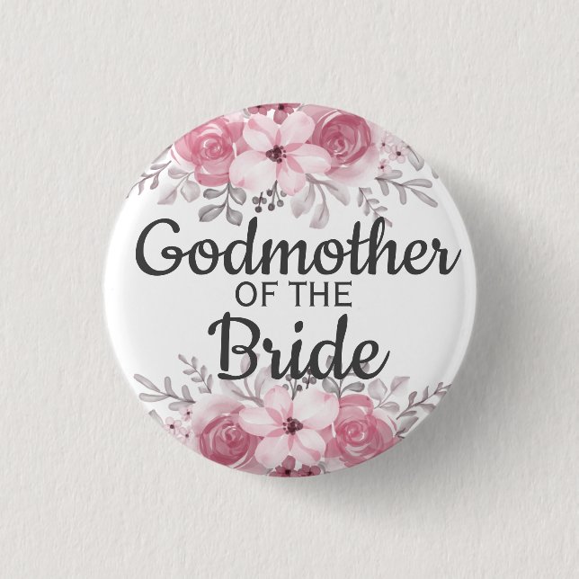Badge Rond 2,50 Cm Elégante marraine de la mariée (Devant)