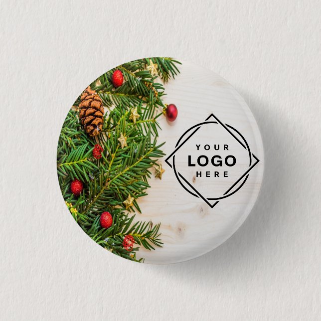 Badge Rond 2,50 Cm élégante photo personnalisée de noël (Devant)