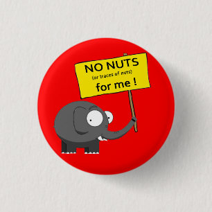 Badge Rond 2,50 Cm Éléphant d'allergie d'écrou