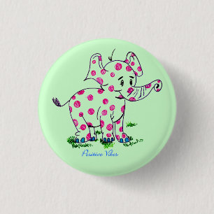 Badge Rond 2,50 Cm Éléphant positif de vibraphone