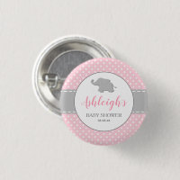 Eléphant rose Gris Polka Dot Girl Baby shower