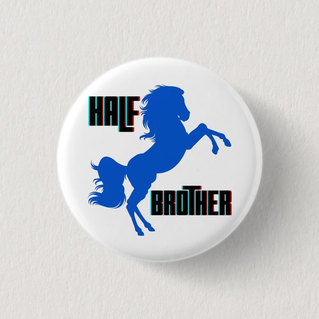 Badge Rond 2,50 Cm Élevage du cheval demi-frère (Devant)