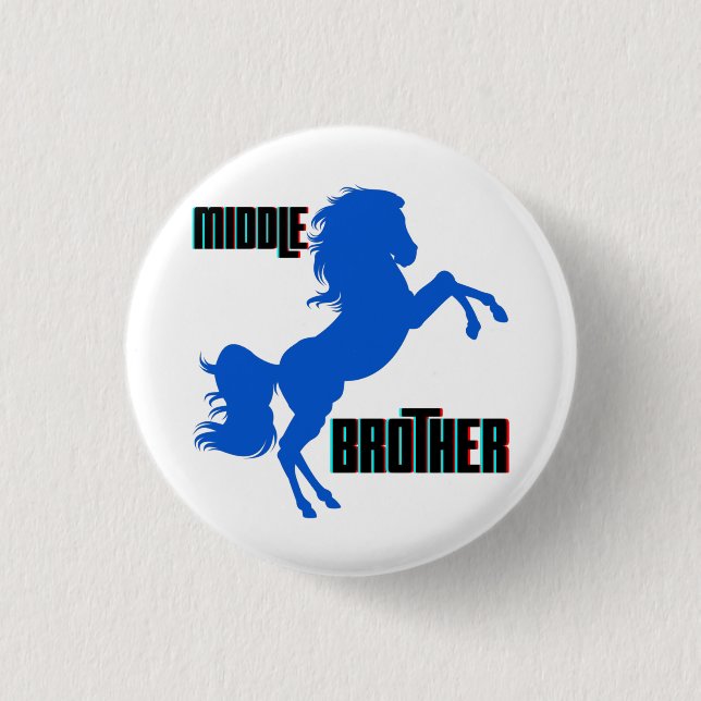 Badge Rond 2,50 Cm Élevage du cheval du frère moyen (Devant)