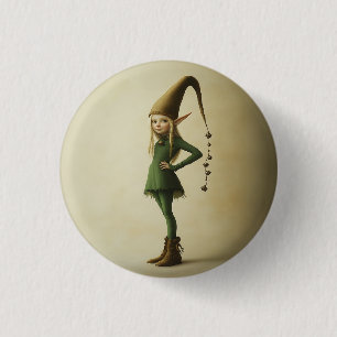 Badge Rond 2,50 Cm Elfe forestier enchanté