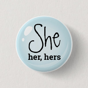 Badge Rond 2,50 Cm Elle, elle, ses pronounouns