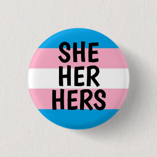 Badge Rond 2,50 Cm elle/elle/sienne drapeau de fierté de transport d