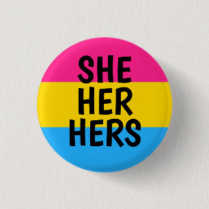 Badge Rond 2,50 Cm elle/elle/sienne drapeau pansexual de fierté de