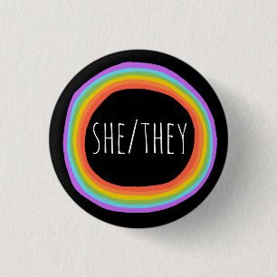 Badge Rond 2,50 Cm ELLE/ELLES Prononononononononononononononounes Cer