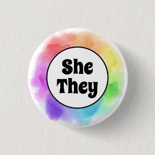 Badge Rond 2,50 Cm Elle fait l'éloge du cercle d'aquarelle