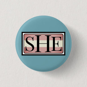 Badge Rond 2,50 Cm Elle son pronom transféminin