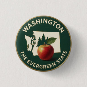 Badge Rond 2,50 Cm Emblème de la pomme de Washington 🍎