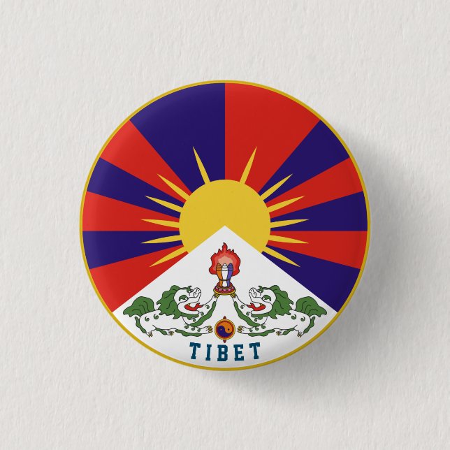 Badge Rond 2,50 Cm Emblème du Tibet (Devant)