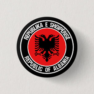 Badge Rond 2,50 Cm Emblème rond de l'Albanie
