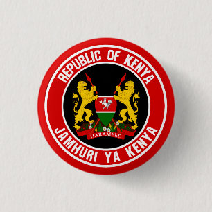 Badge Rond 2,50 Cm Emblème rond du Kenya