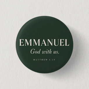 Badge Rond 2,50 Cm EMMANUEL Matthieu 1:23 Noël