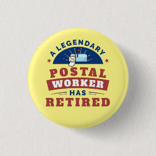 Badge Rond 2,50 Cm Employé de poste retraité Mailman Gardien de retra