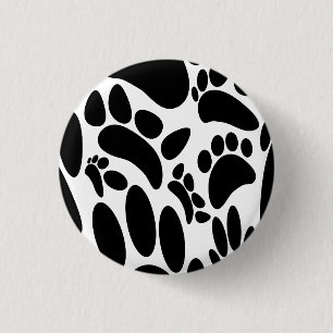 Badge Rond 2,50 Cm Empreinte Abstraite de chien