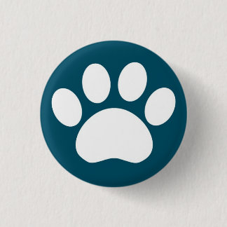 Badge Rond 2,50 Cm Empreinte de patte : Bouton bleu