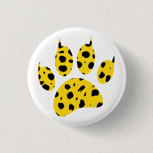 Badge Rond 2,50 Cm Empreinte de patte Cheetah