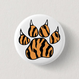 Badge Rond 2,50 Cm Empreinte de patte de tigre