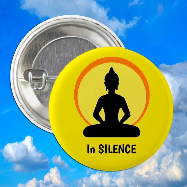 Badge Rond 2,50 Cm En SILENCE Méditation & Bouddha (Vipassana) (Créateur téléchargé)