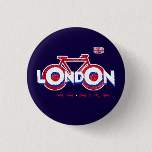 Badge Rond 2,50 Cm En vélo à Londres