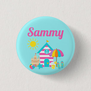 Badge Rond 2,50 Cm Enfants mignons plage été