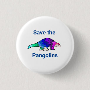 Badge Rond 2,50 Cm Enregistrer la broche Pangolin en arrière