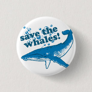 Badge Rond 2,50 Cm Enregistrer le bouton Baleines