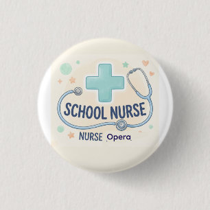 Badge Rond 2,50 Cm Enseigne personnalisée d'infirmière scolaire vinta
