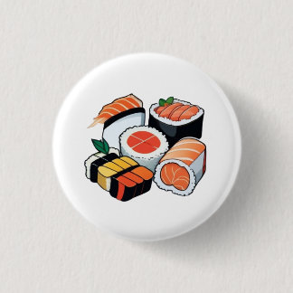 Badge Rond 2,50 Cm Ensemble de sushi
