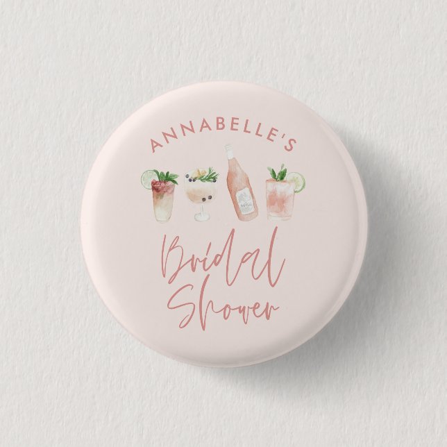 Badge Rond 2,50 Cm Enterrement de vie de jeune fille écriture cocktai (Devant)