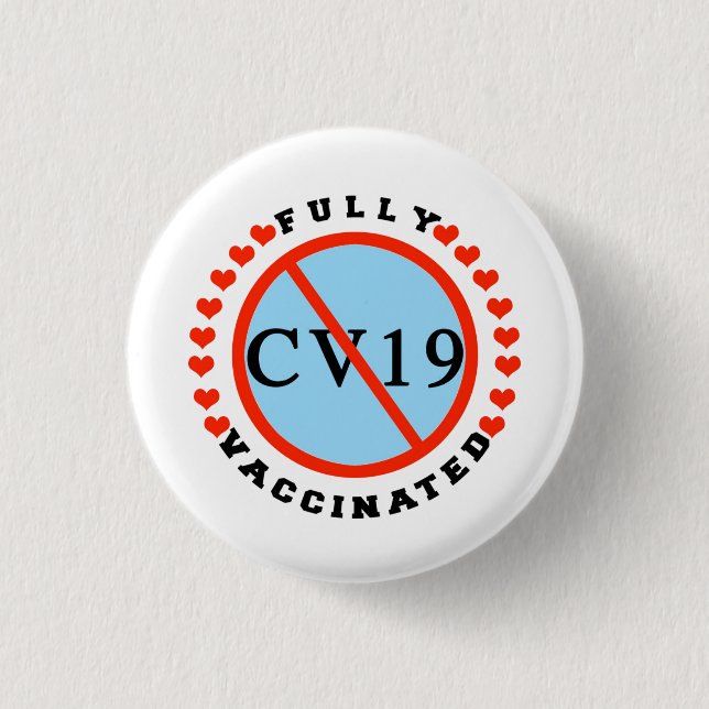 Badge Rond 2,50 Cm Entièrement vacciné (Devant)