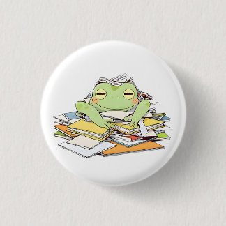 Badge Rond 2,50 Cm Envoyez de l'aide Grenouille Enfouie sous la Paper