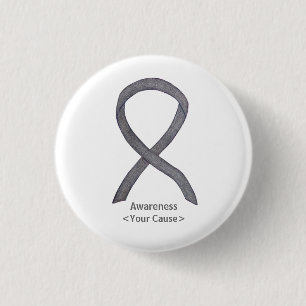 Badge Rond 2,50 Cm Épersion en argent Ruban de sensibilisation Éperch