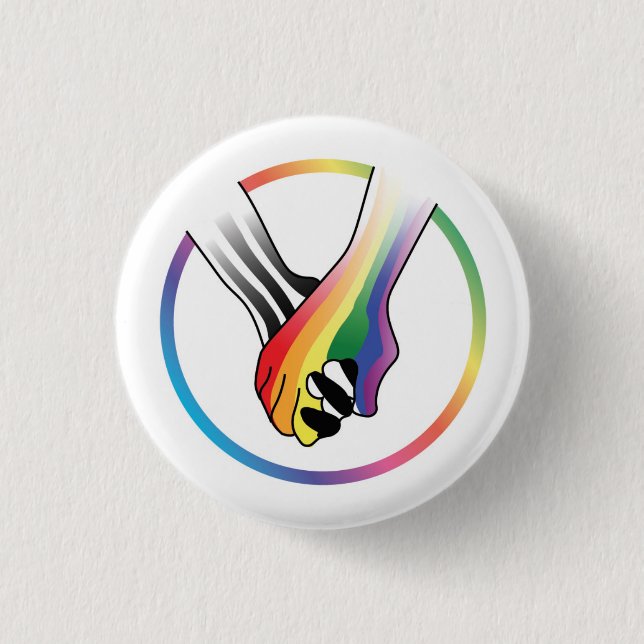 Badge Rond 2,50 Cm Épingle à boutons Arc-en-ciel et Ally (Devant)