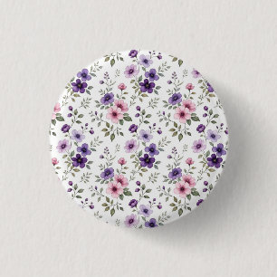 Badge Rond 2,50 Cm Épingle botanique de fleur sauvage