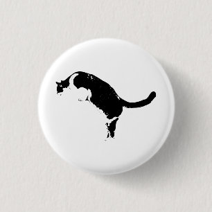 Badge Rond 2,50 Cm Épingle Chat Solide