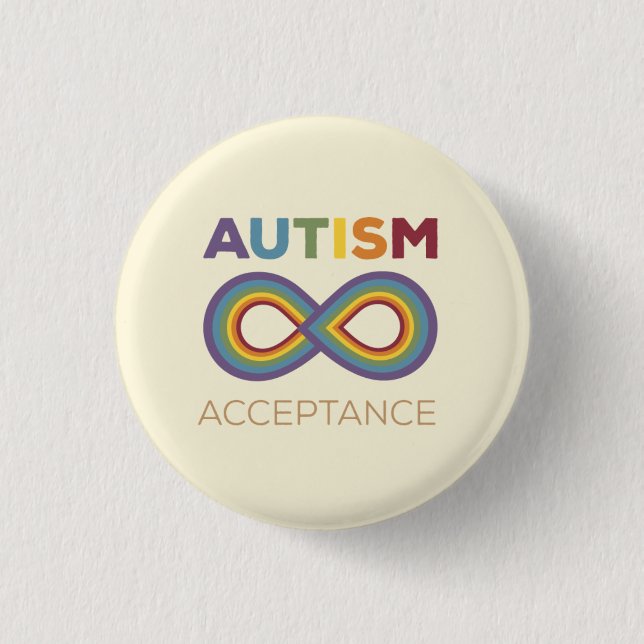 Badge Rond 2,50 Cm épingle d'acceptation autiste (Devant)