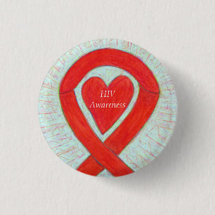 Badge Rond 2,50 Cm Épingle d'art personnalisé de ruban de coeur de se