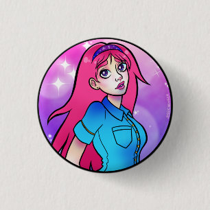 Badge Rond 2,50 Cm Épingle de fille Anime
