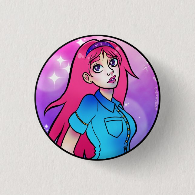 Badge Rond 2,50 Cm Épingle de fille Anime (Devant)