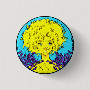 Badge Rond 2,50 Cm Épingle fille Afro Gemini